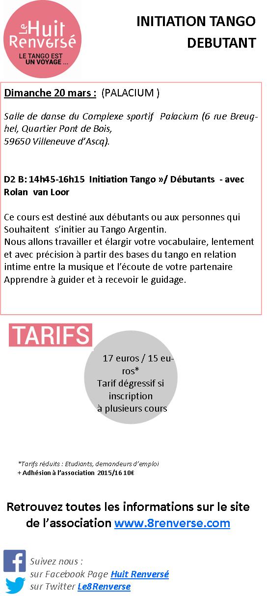 INITIATION TANGO DEBUTANT DIMANCHE 20 MARS
